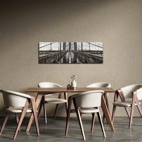 Obraz - Brooklynský most (s hodinami) (90x30 cm)