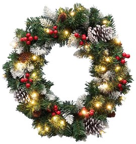 LED Vianočný veniec 35xLED/3xAA 8 funkcií priemer 45 cm IP44 teplá biela