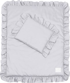 Sada do postieľok s volánom tmavo šedá 50x65cm