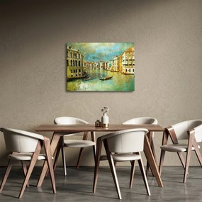Obraz - Benátsky kanál a gondoly (70x50 cm)