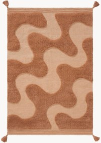 Ručne tkaný bavlnený koberec's reliéfnou štruktúrou Muriel