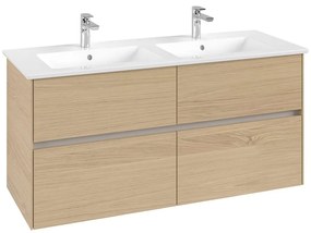 VILLEROY &amp; BOCH Collaro závesná skrinka pod dvojumývadlo, 4 zásuvky, 1261 x 480 x 610 mm, Nordic Oak, C14700VJ