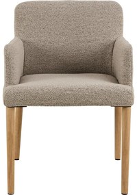 Béžové čalúnené jedálenské kreslo s podrúčkami Zoe – Actona