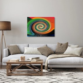 Abstraktný sklenený obraz - farebná špirála (70x50 cm)