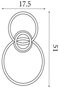 Searchlight 62793BK - LED Stmievané stropné svietidlo TRIPLE LED/25W/230V