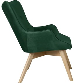 Tmavozelené zamatové kreslo Niko – Ropez