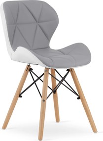 Sivo-biela stolička LAGO z eko kože