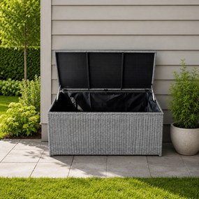 Ratanový záhradný úložný box BestBerg BBRF-B1G / 115 × 55 × 57 cm / sivá