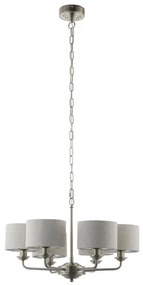 Endon 99151 - Luster na reťazi HIGHCLERE 6xE14/28W/230V sivá/matný chróm