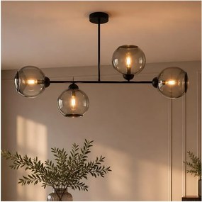 Brilagi - Prisadený luster DIOR 4xE27/60W/230V čierna/dymovošedá