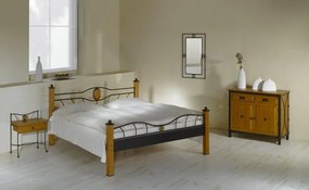IRON-ART STROMBOLI - robustná kovová posteľ 140 x 200 cm, kov + drevo