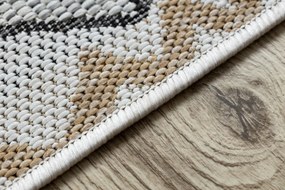 Dywany Łuszczów, Kusový koberec Cooper Sisal Diamonds 22217 ecru/black – na von aj na doma, 160x220, šedá, chodba / predsieň