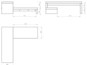 Biely variabilný stolík TemaHome Cliff Walnut