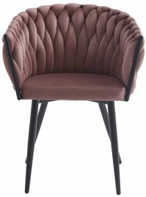 Jedálenská stolička ORION zamatová tmavoružová (čierne nohy)