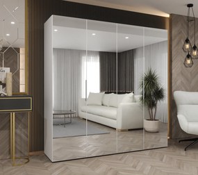 Šatníková skriňa 200 cm Mirabella 3 (biela + kašmír). Akcia -20%. Vlastná spoľahlivá doprava až k Vám domov. 1126471