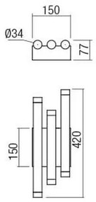 Redo 01-2036 - LED Nástenné svietidlo MADISON 6xLED/4W/230V zlatá