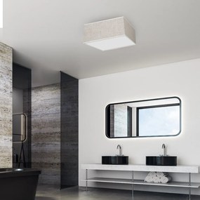 Stropné svietidlo Lino Square, 1x ľanové tienidlo, (biele plexisklo), (50cm)