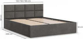 Manželská posteľ BORGO 160×200 cm čierna