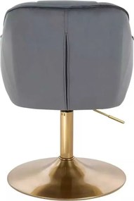 LuxuryForm DESIGN Stolička AVOLA VELUR na zlatom tanieri - tmavo šedá