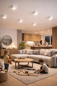 Stropné svietidlo GU10 LED, pohyblivé, 60x100 mm, vysoké bodové svetlo, biele