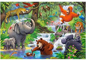 KIK CASTORLAND Puzzle 40el. Maxi Jungle Animals - Zvieratá v džungli