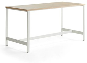 Stôl VARIOUS, 1800x800x900 mm, biela, dub