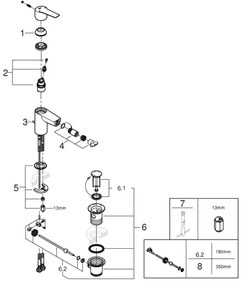GROHE 32560002 - Bidetová batéria START veľkosť S lesklý chróm