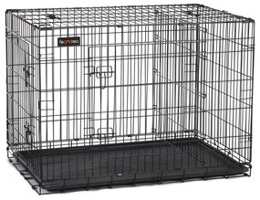 FEANDREA Klietka pre psa FEANDREA, prepravka pre psa s 2 dvierkami, 122 x 74,5 x 80,5 cm, čierna PPD48BK