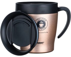 Banquet Termohrnček cestovný TAZZA 330 ml, hnedá