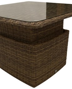 Deokork Ratanový stôl výsuvný jedálenský/odkladací 100 x 100 cm BORNEO LUXURY (hnedá)