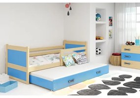 Detská posteľ s výsuvnou posteľou RICO 190x80 cm Modrá Borovica
