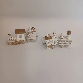 DECOLED Dekorace, vláček, 22,3 x 7,2 x 2,8 cm, bílá