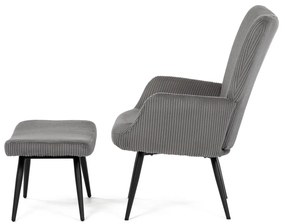 Relaxačné kreslo s podnožkou L7285 GREY6, sivé