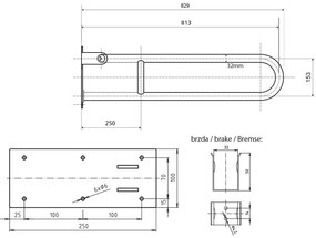 Sapho Sapho, Madlo sklopné 813mm, biela, XH518W