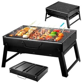 Zaparkorun Cestovný prenosný skladací gril na drevené uhlie Grillbox
