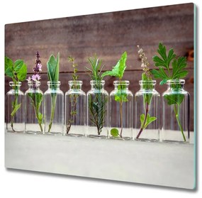Sklenená doska na krájanie Rastliny v pohároch 60x52 cm