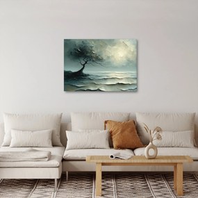 Obraz - Olejomaľba stromu s oceánom (70x50 cm)