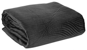 Dekorstudio Zamatový prehoz na posteľ NKL-03 v čiernej farbe Rozmer prehozu (šírka x dĺžka): 170x210cm