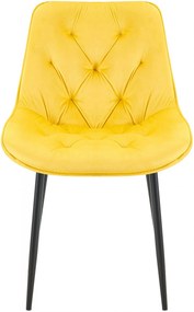 Jedálenská stolička Wallace - zamat - Žltá