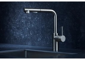 KFA Armatura 6623-110-22 - Drezová batéria s vyťahov. sprškou DUERO BASIC nerez