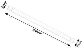 RABALUX Podlinkové LED osvetlenie BATTEN LIGHT, 1200mm