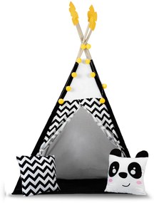 Detské típí s girlandou a svetielkami Nukido 740025 - panda