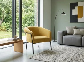 Dizajnové kreslo CLOVER BREGO, horčicové