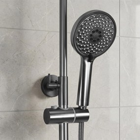 Rea Ontario, sprchový set nástenný s dažďovou sprchou, grafitová matná, REA-P9495