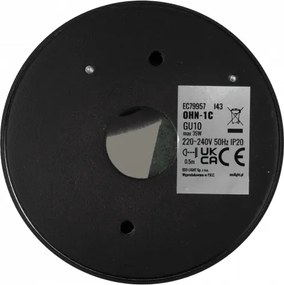 Halogénové stropné svietidlo LED trubica GU10 Pohyblivé bodové svietidlo na povrchovú montáž, čierne