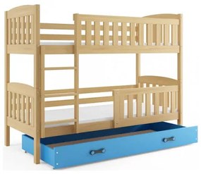 Detská poschodová posteľ KUBUS s úložným priestorom 80x190 cm - borovica Biela