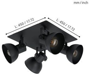 Eglo 43434 - Bodové svietidlo BARNSTAPLE 2 4xE27/40W/230V