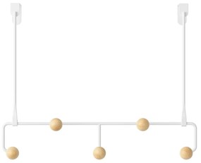 Biely prírodný kovový vešiak na dvere 39 cm Estique - Umbra