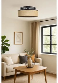Stropné svietidlo BOHO 1xE27/60W/230V pr. 40 cm čierna/ratan