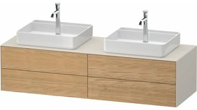 DURAVIT White Tulip závesná skrinka pod dve umývadlá na dosku, 4 zásuvky, 1600 x 550 x 408 mm, dub prírodný masív/nordická biela matná, WT4868BH5390000